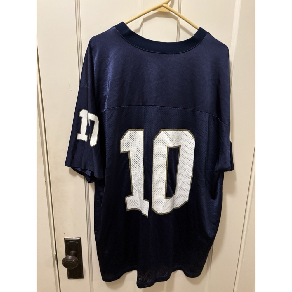 Notre Dame Fighting Irish Adidas Men's XXL College Blue Football Jersey #10 - Picture 5 of 5